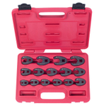 МАСТАК (0261-15C) Набор разрезных ключей 3/8"&1/2" (воронья лапка), 8-24 мм, кейс, 15 предметов