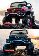 Детский электромобиль "Mercedes" UNIMOG зеленый
