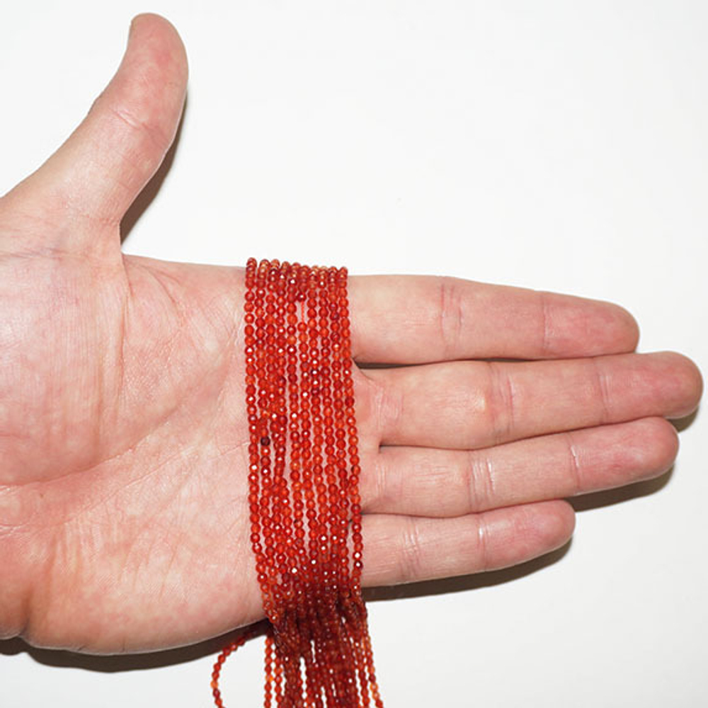 Сердолик красный юв. огранка бусины 4мм 3мм 2мм