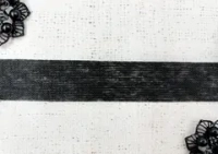 Нитепрошивная кромка клеевая по долевой, ш. 3 см, чёрный