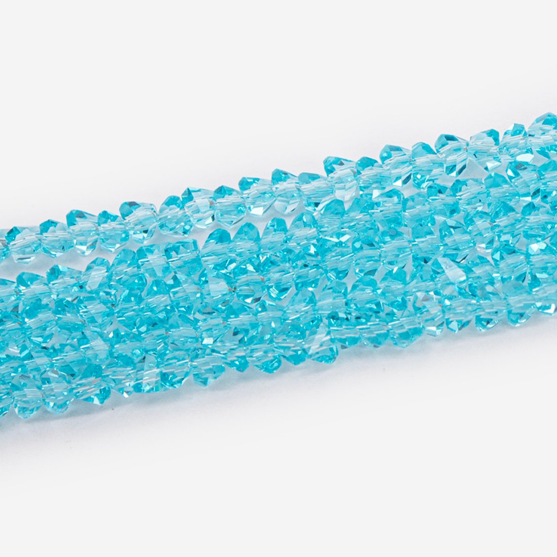 Хрустальные бусины в форме треугольника, оттенок "Темно-бирюзовый", 3*4мм