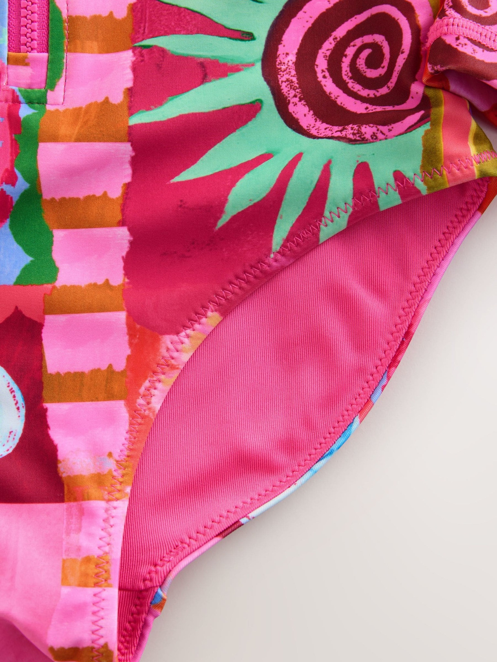 Купальник слитный на молнии для девочки Next AB7-019, Розовый