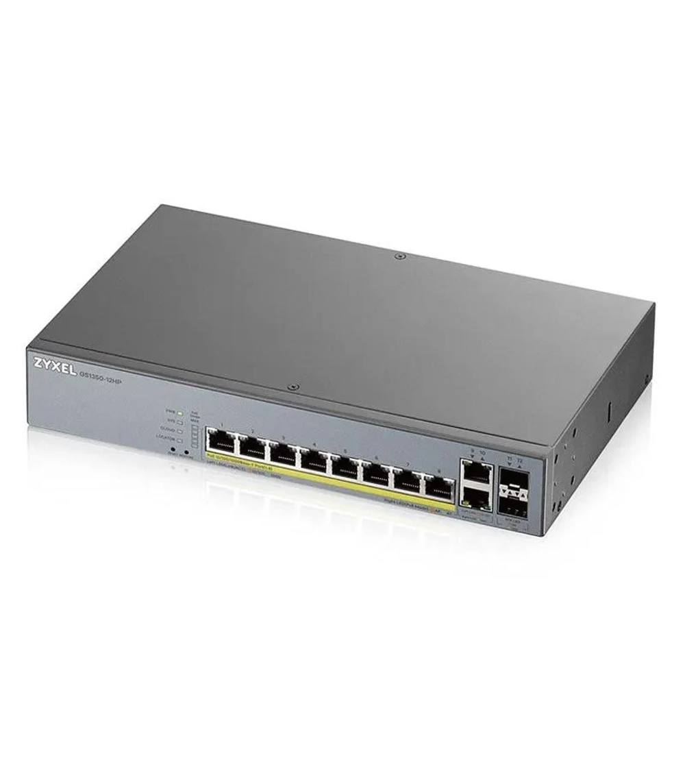 L2 коммутатор PoE+ для IP-видеокамер ZYXEL GS1350-12HP [GS1350-12HP-EU0101F]