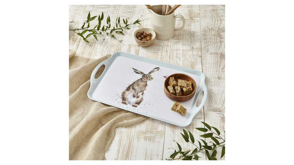 Поднос с ручками 48х29.5см Pimpernel Забавная фауна Зайка и пчела