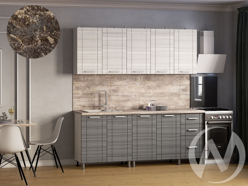 Кухня Салли 2.0м (корпус белый/сандал белый; сандал серый) 38мм королевский опал