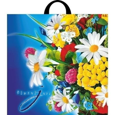 Пакет с петлевой ручкой ПВД 44х44 (70 мкм) "Настроение" (25/250 шт.) Интерпак