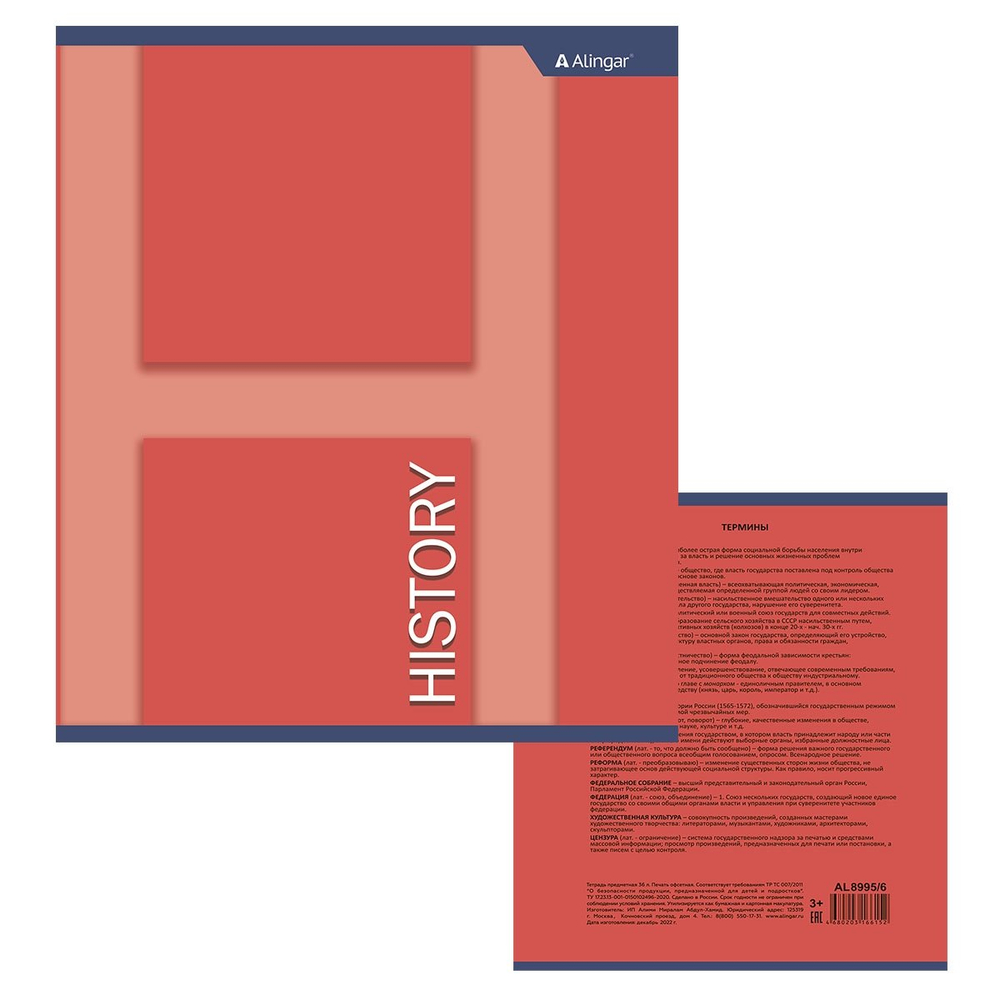 Комплект предметных тетрадей А5 36л., 10 предметов, со справочным материалом, скрепка, мелованный картон (эконом), блок офсет, Alingar "Letters"