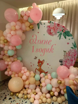 Фотозона круглая с баннером