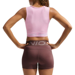 Женский топ теннисный Nike Pro Dri-Fit Cropped Tank - pink foam/white