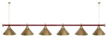 Лампа STARTBILLIARDS 6 пл. (плафоны антик медь,штанга коричневая,фурнитура золото)