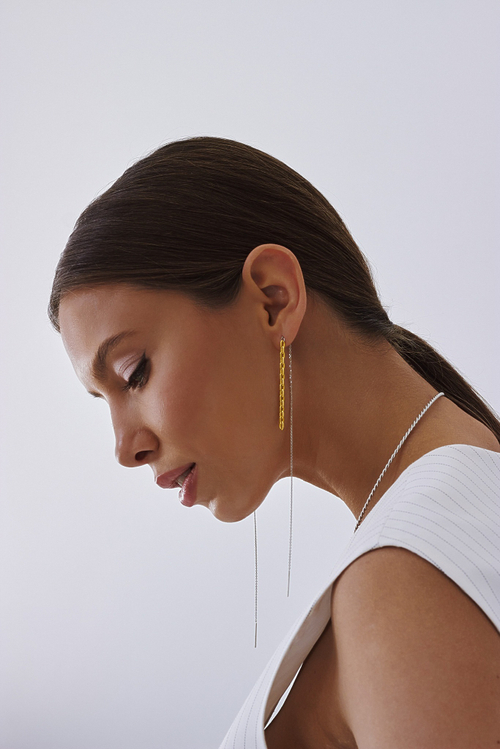 Серьги - продевки "Цепи"