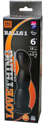 Насадка-плаг на страпон BALLS 1 (Цвет: черный)