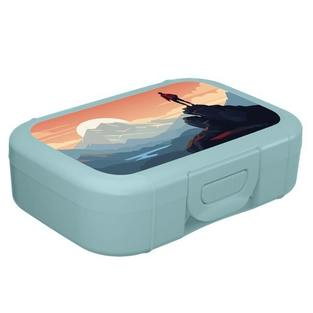 Ланч-бокс 0,85л с декором "Заряд природы" (зеленый)