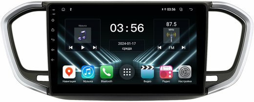 Магнитола для Lada Vesta NG 2023+ (без ШГУ, рамка серебристо-черная 9) - FarCar DX9-7289A9S монитор 9" IPS на Android 13, 4+64Гб, CarPlay