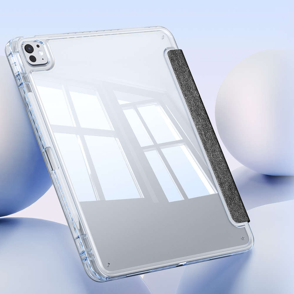 Чехол книжка черного цвета от Dux Ducis для Apple iPad Pro 13 с 2024 года, серия Unid Series Case, с держателем Apple Pencil и функцией автоматического перехода в спящий режим