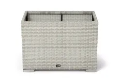 "Лунго" кашпо для цветов большое плетеное из искусственного ротанга, цвет бежевый