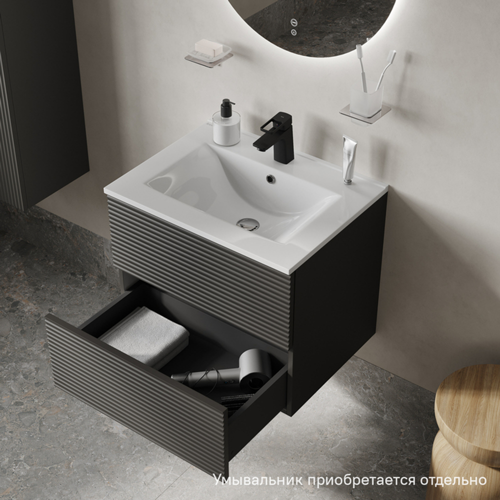 Тумба подвесная IDDIS Bild, 60 см, темно-серый, BIL60G0i95