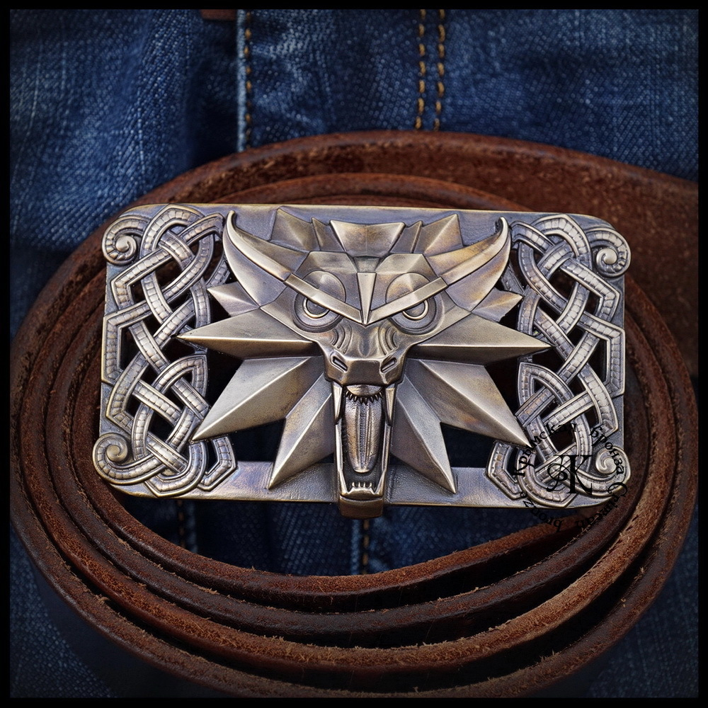 Пряжка для ремня "Ведьмак" , латунь