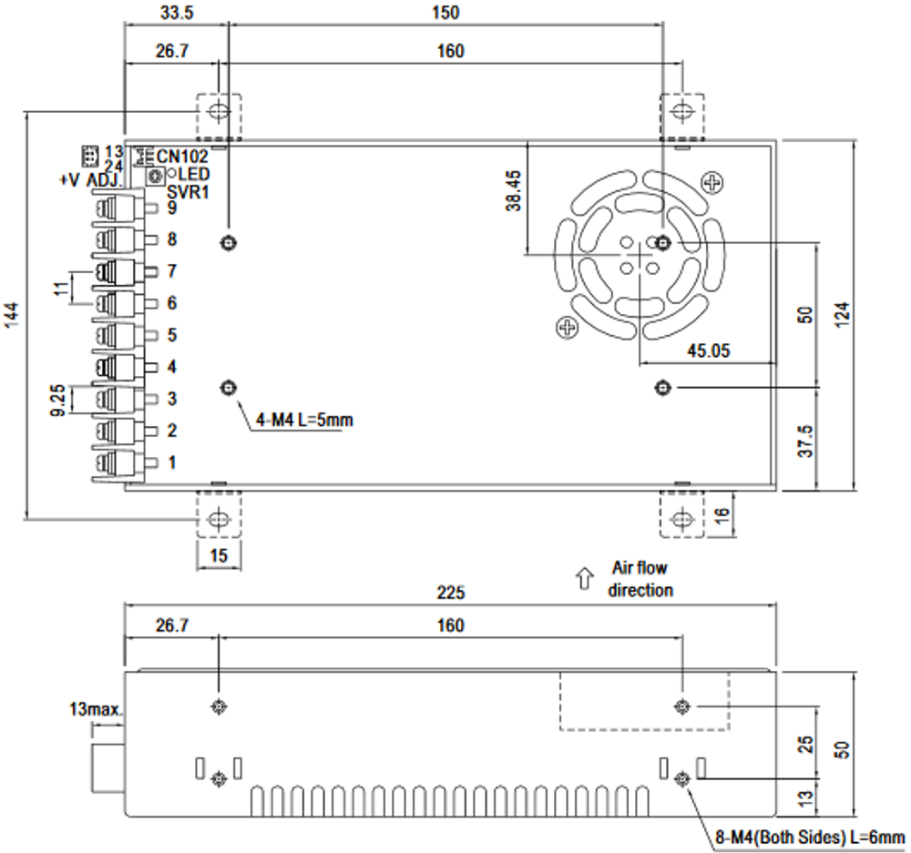 Преобразователь AC-DC сетевой Mean Well SE-450-24