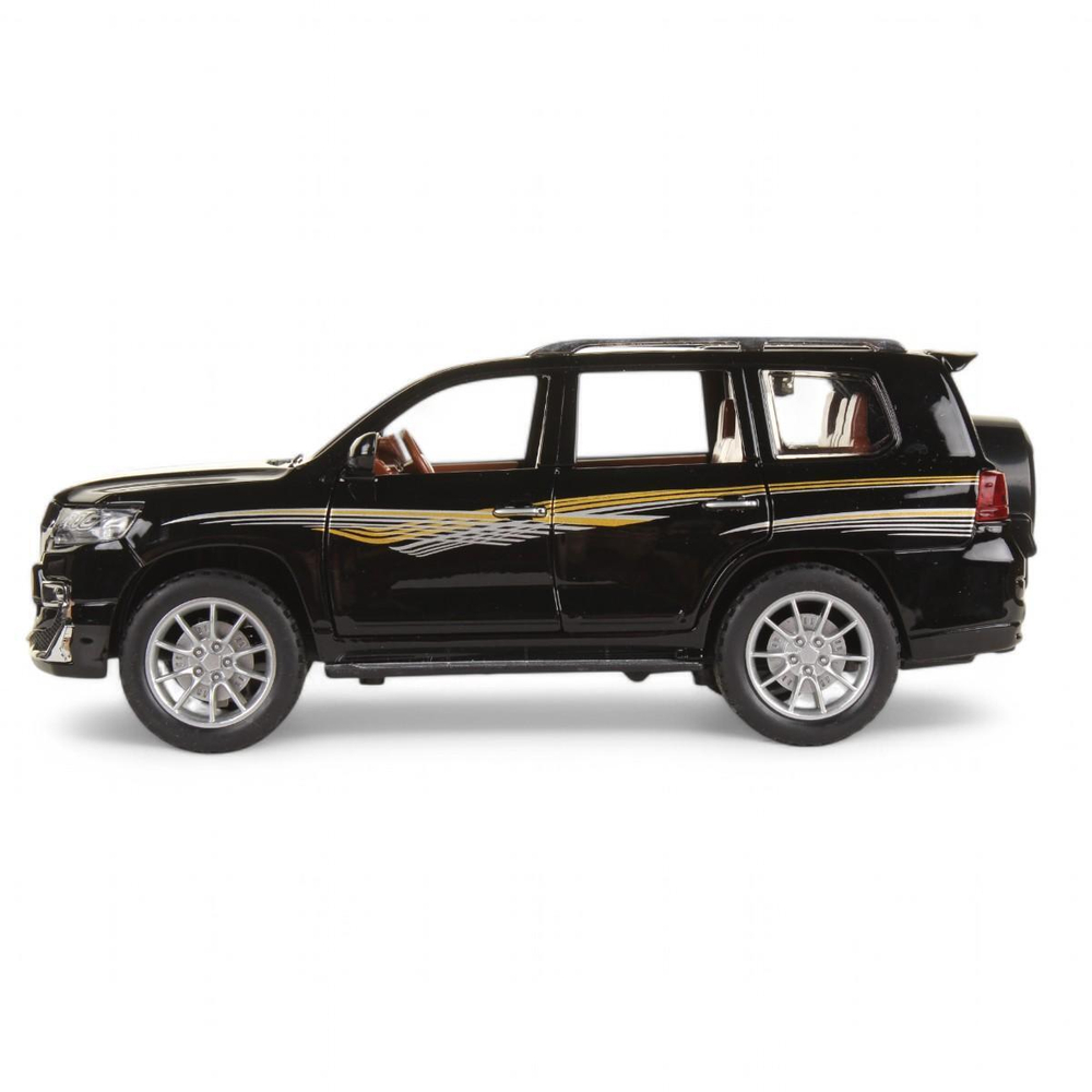 Модель ин. мет. "Toyota Land Cruiser Prado" 21см, свет-звук 21см, двери, черный, коробка CZ124-R (Техно