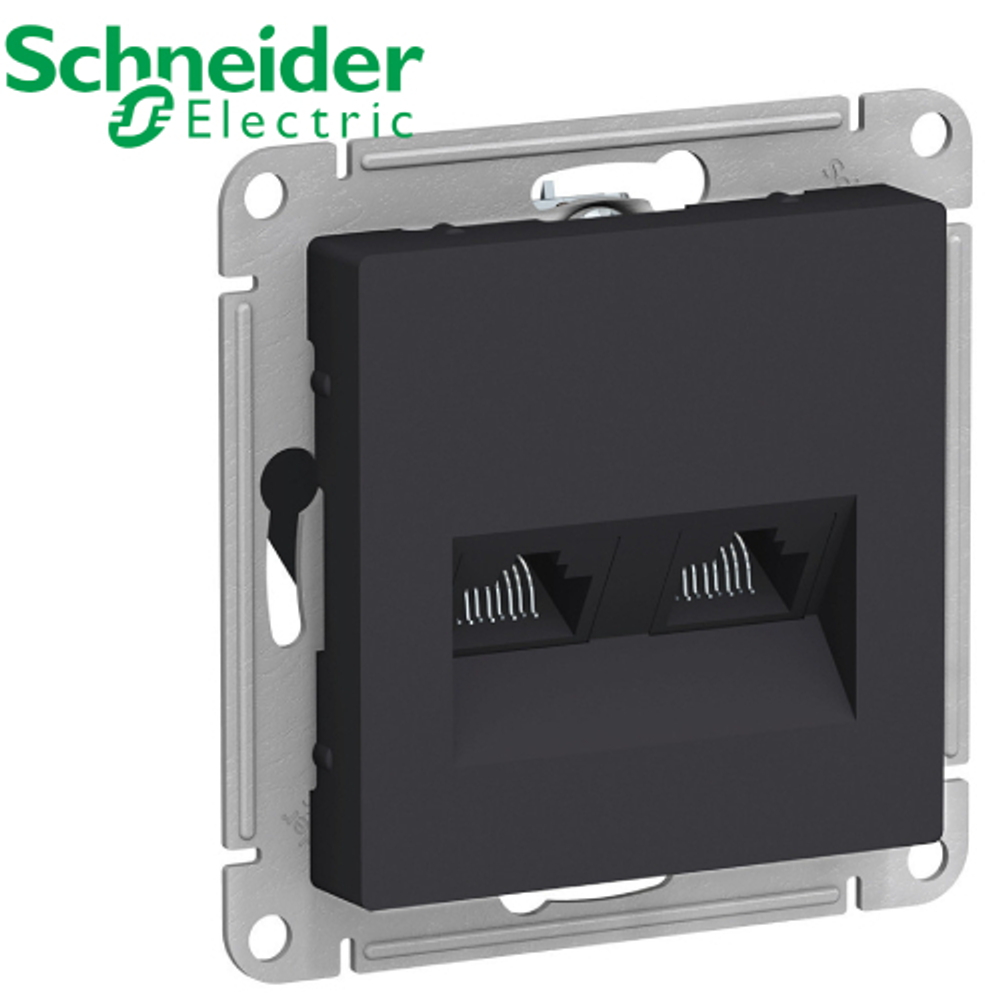 Розетка 2-ая компьютерная (карбон) AtlasDesign Schneider ATN001085