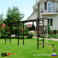 Уличная шведская стенка Sv Sport рукоход х 2 У51000 (Турник/Брусья/Скамья/Канат/кольца/лестница)