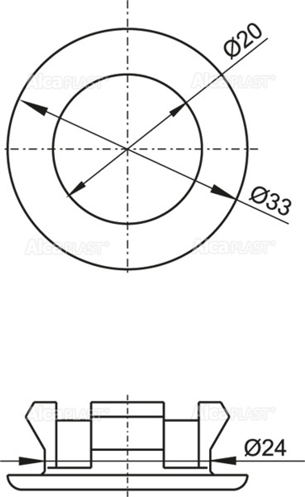 Oбрамление перелива умывальника A22