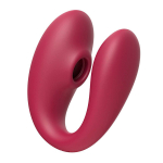 Бордовый вакуумный вибратор для пар с пультом ДУ BeYourLover Talia TX492A