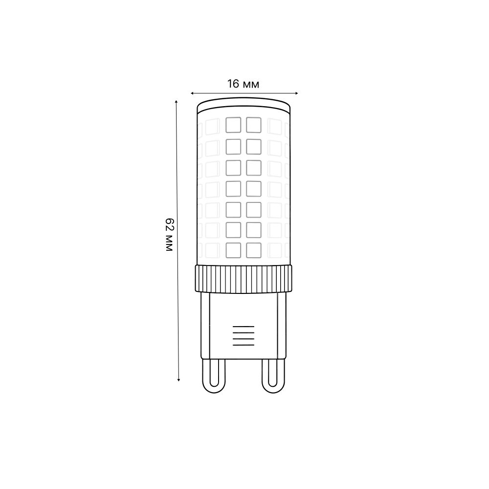 LED-JCD-7W-3000K-G9-CL-SLS Лампа светодиодная. прозрачная. Теплый белый свет 3000K. ТМ Volpe