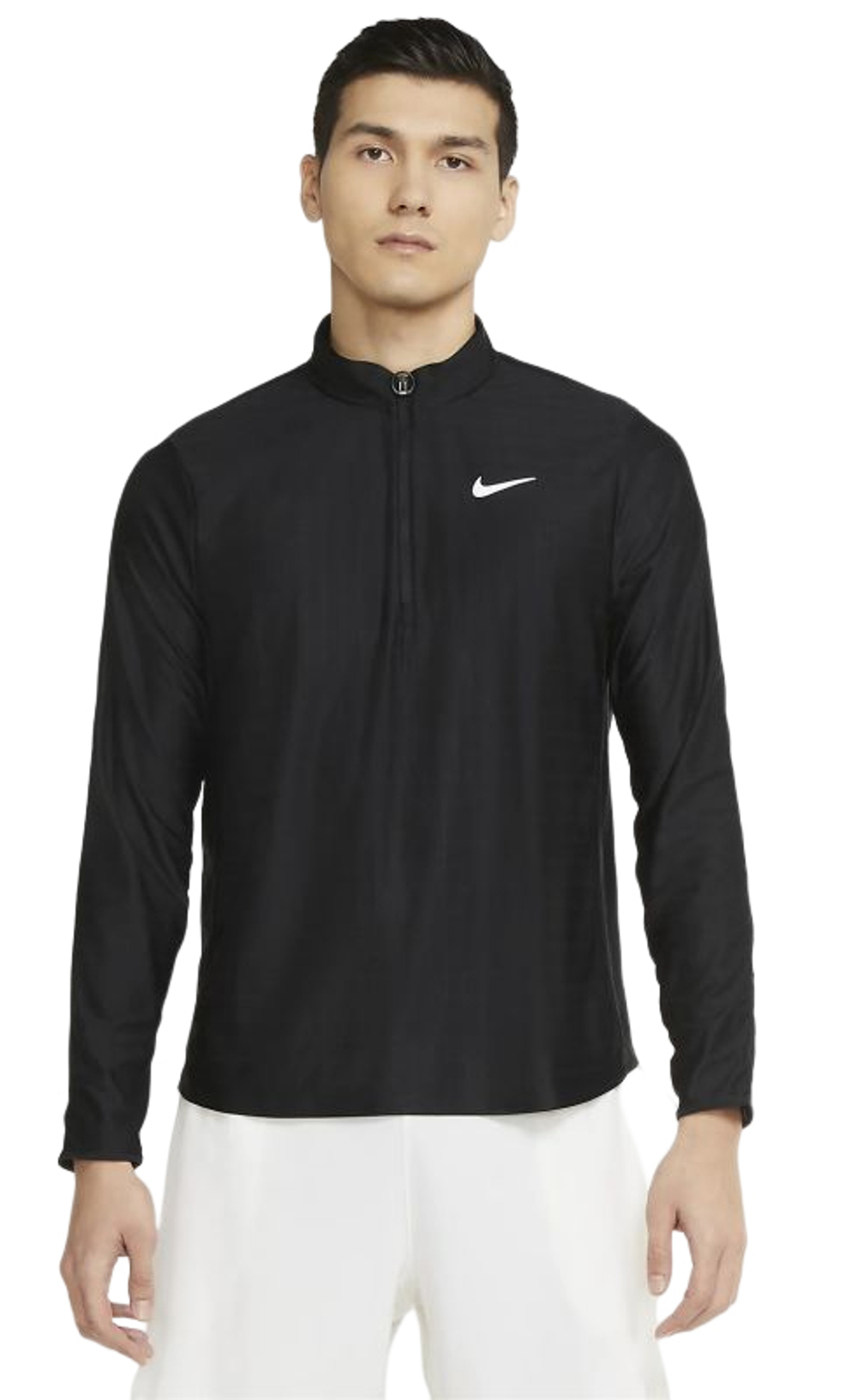 Мужская теннисная футболка теннисная Nike Court Breathe Advantage Top - black/black/white