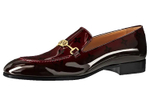 LOUIS VUITTON Club Patent Leather Loafers Men"s Burgundy
