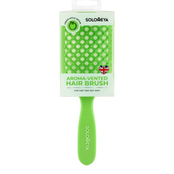 [SOLOMEYA] Арома-расческа вентилируемая Зеленое Яблоко Aroma-vented hair brush Green Apple, 1 шт