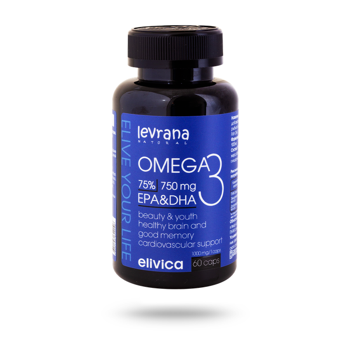 Омега-3, Omega-3, Elivica, 60 капсул