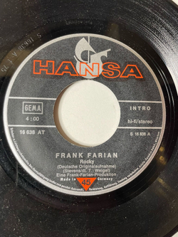 Винтажная виниловая пластинка LP Frank Farian Rocky (Germany 1975) 7 дюймов