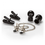 Набор для стимуляции сосков His Nipple Kit (Цвет: черный с серебряным)