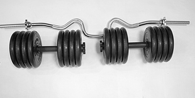 Комплект 2 гантели и гриф z-образный общий вес 90 кг