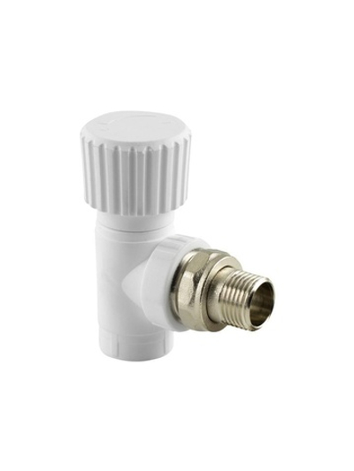 Вентиль для радиатора угловой PPR 25х3/4 бел. RTP 10537