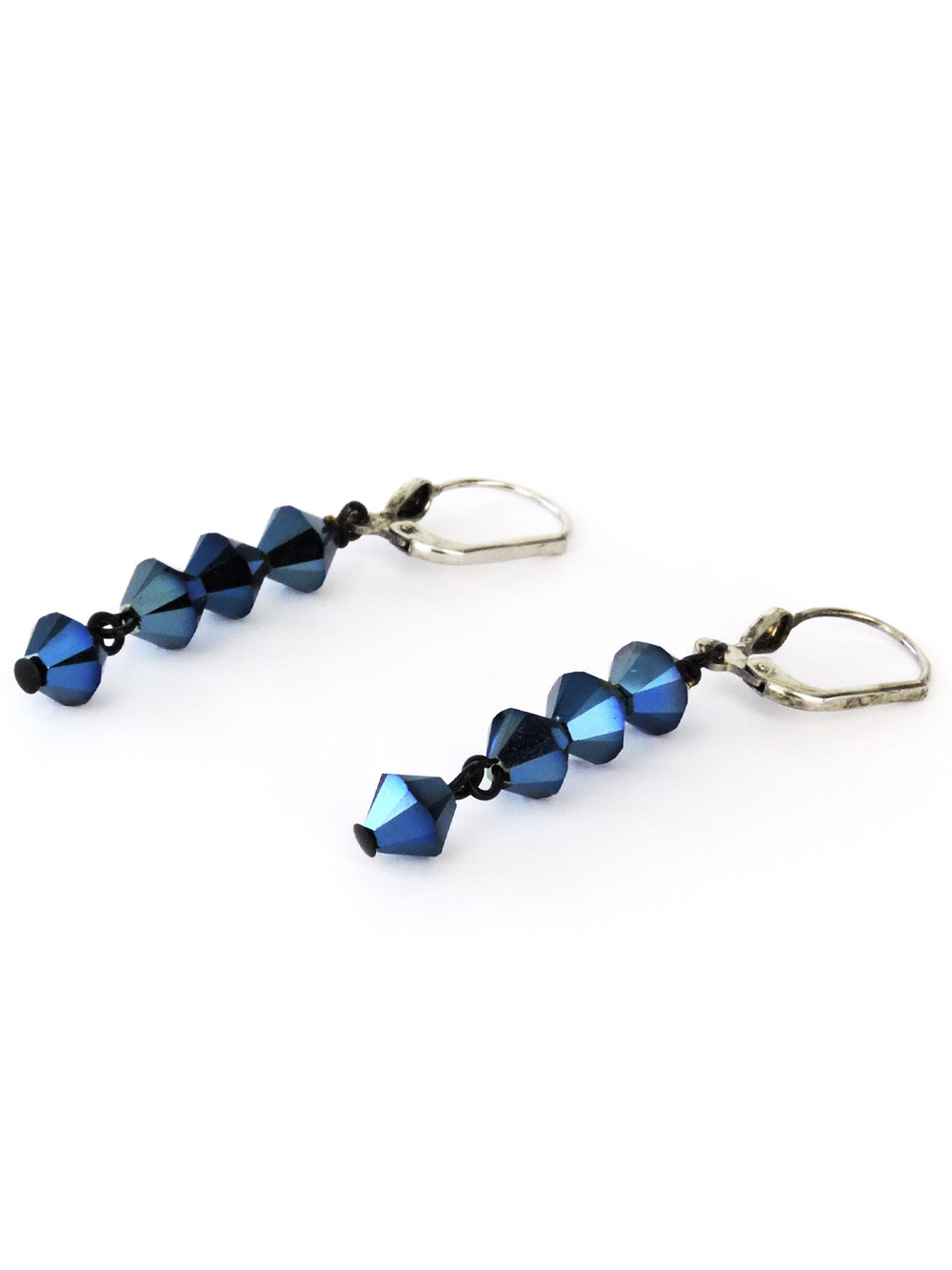 4719 Coeur de Lion серьги из кристаллов Сваровски сапфирового цвета.