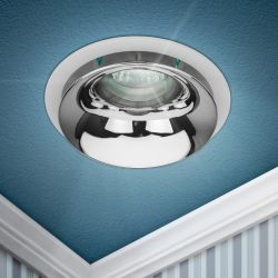 Встраиваемый светильник декоративный ЭРА KL103 WH/CH MR16 GU5.3 белый хром | Декоративные встраиваемые светильники