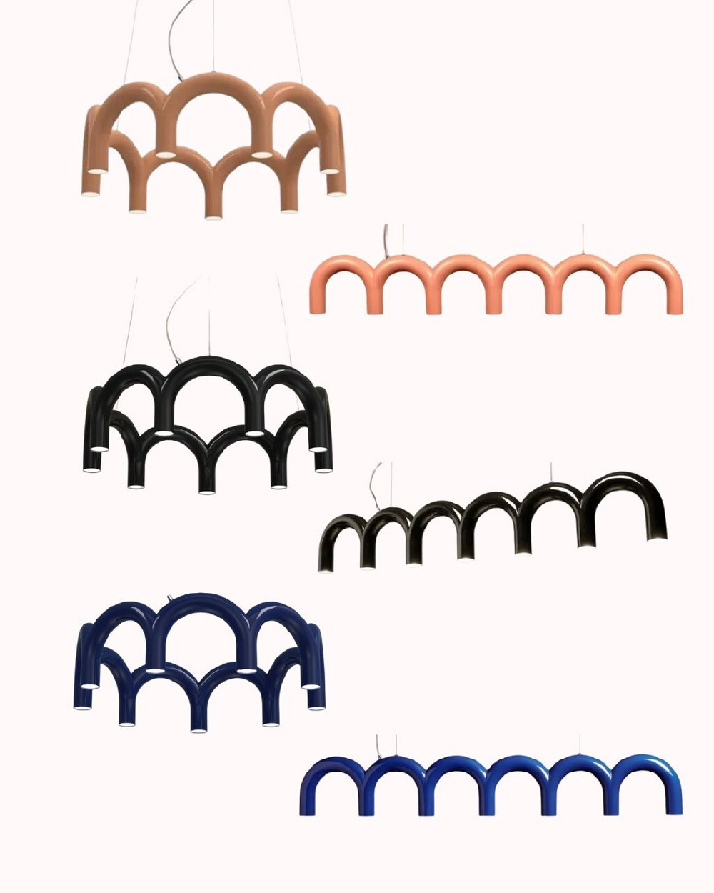 Подвесные люстры в форме арок