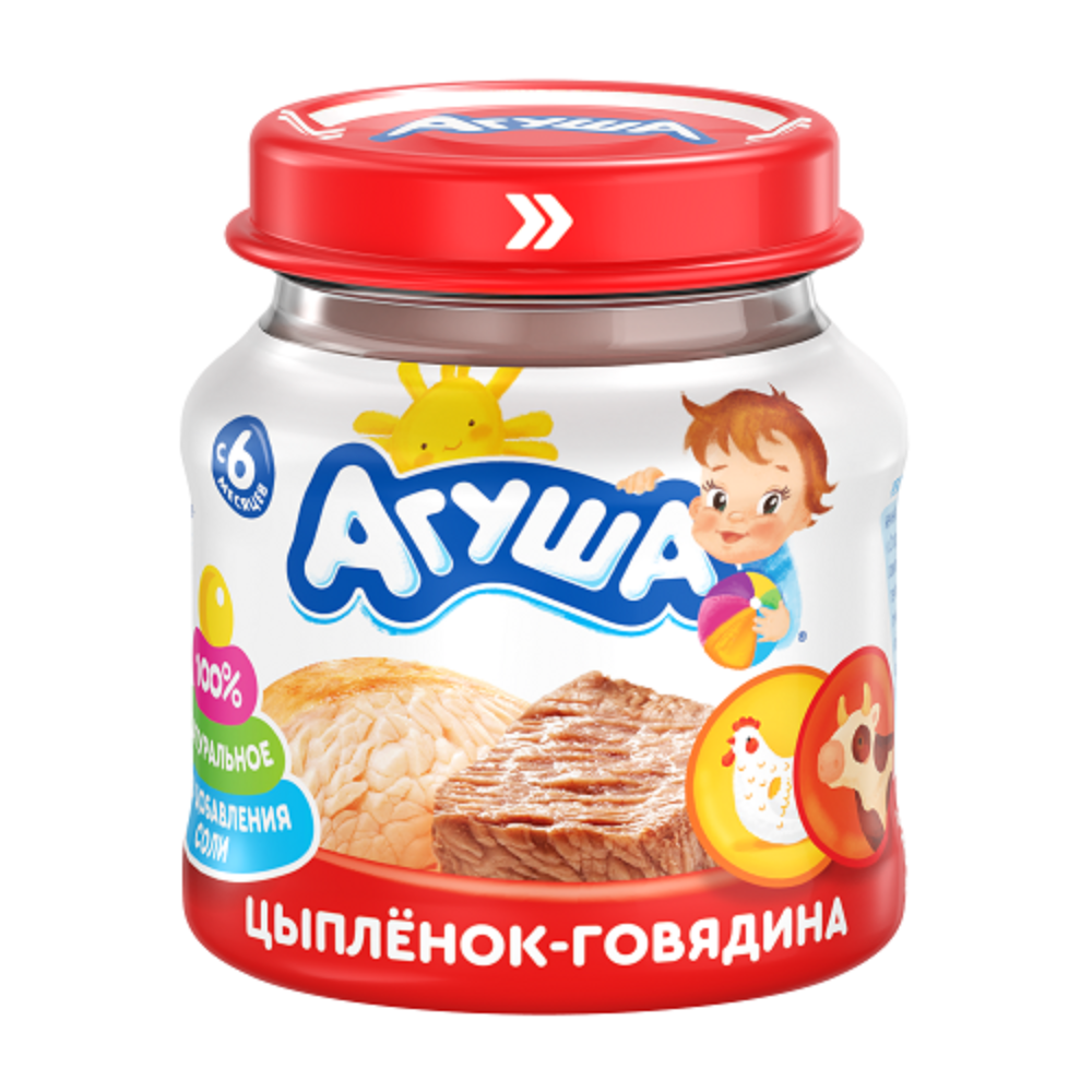 Пюре Агуша цыпленок говядина 80 гр