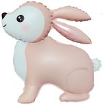 Шар 3D (24''/61 см) Фигура, Лесной Зайка, Розовый, Сатин, 1 шт. в уп.