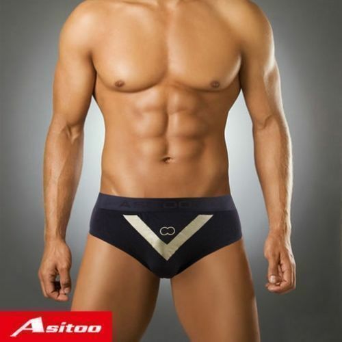 Мужские трусы брифы черные Asitoo Golden V Sport Modal Brief AST0043