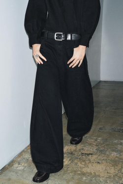 ZARA ДЖИНСЫ BALLOON-FIT С НИЗКОЙ ПОСАДКОЙ — ZW COLLECTION, ЧЕРНЫЙ