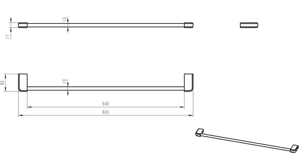 Вешалка для полотенец WONZON & WOGHAND, Хром (WW-V3101-CR)
