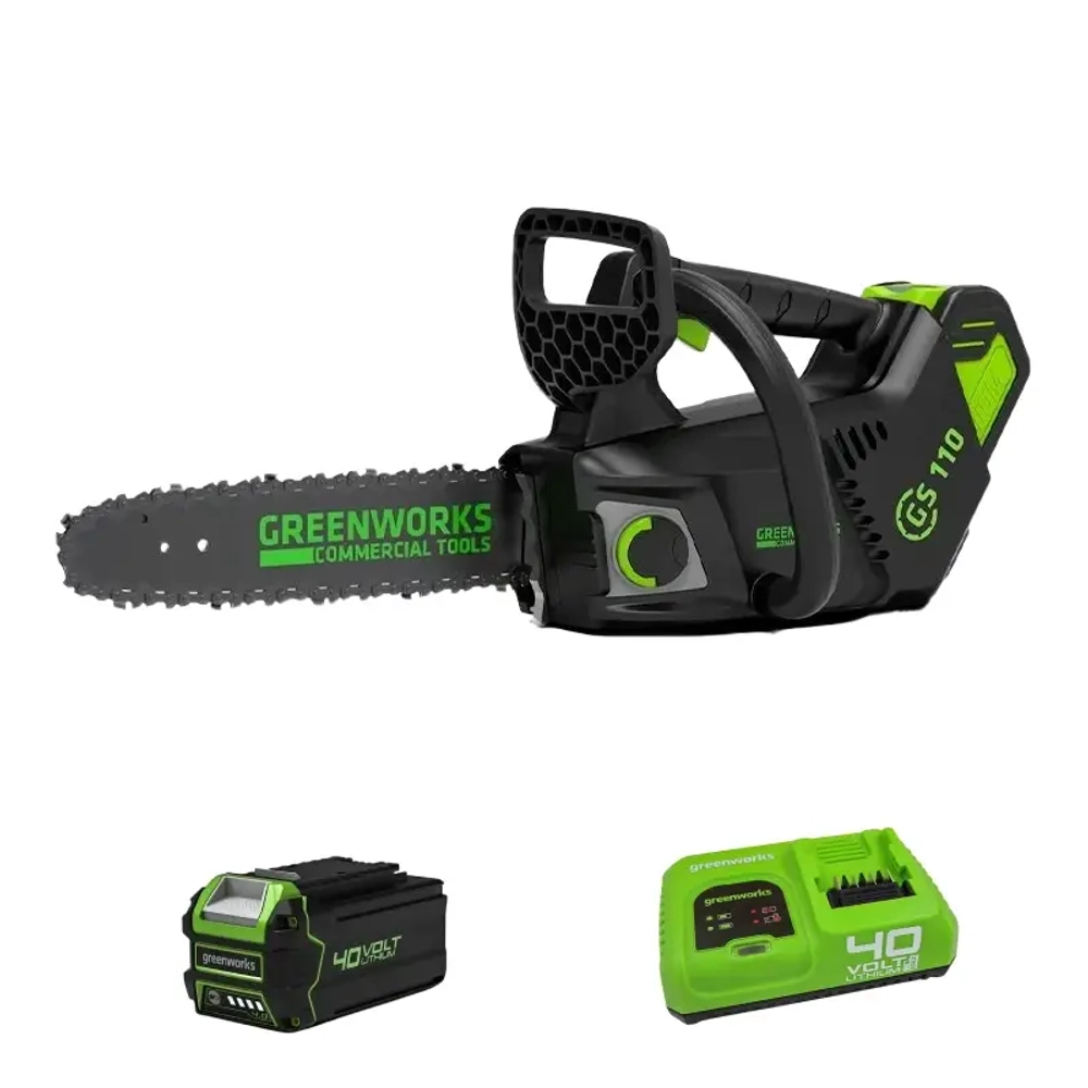 Аккумуляторная цепная пила Greenworks GD40TCSK4 (1 x 4 Ач, Быстрое ЗУ) 2003807U4F