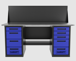 Верстак двухтумбовый 4 ящиков /5 ящиков с экраном 1800*700 синий GAROPT, GT1800Y4Y5PP.blue