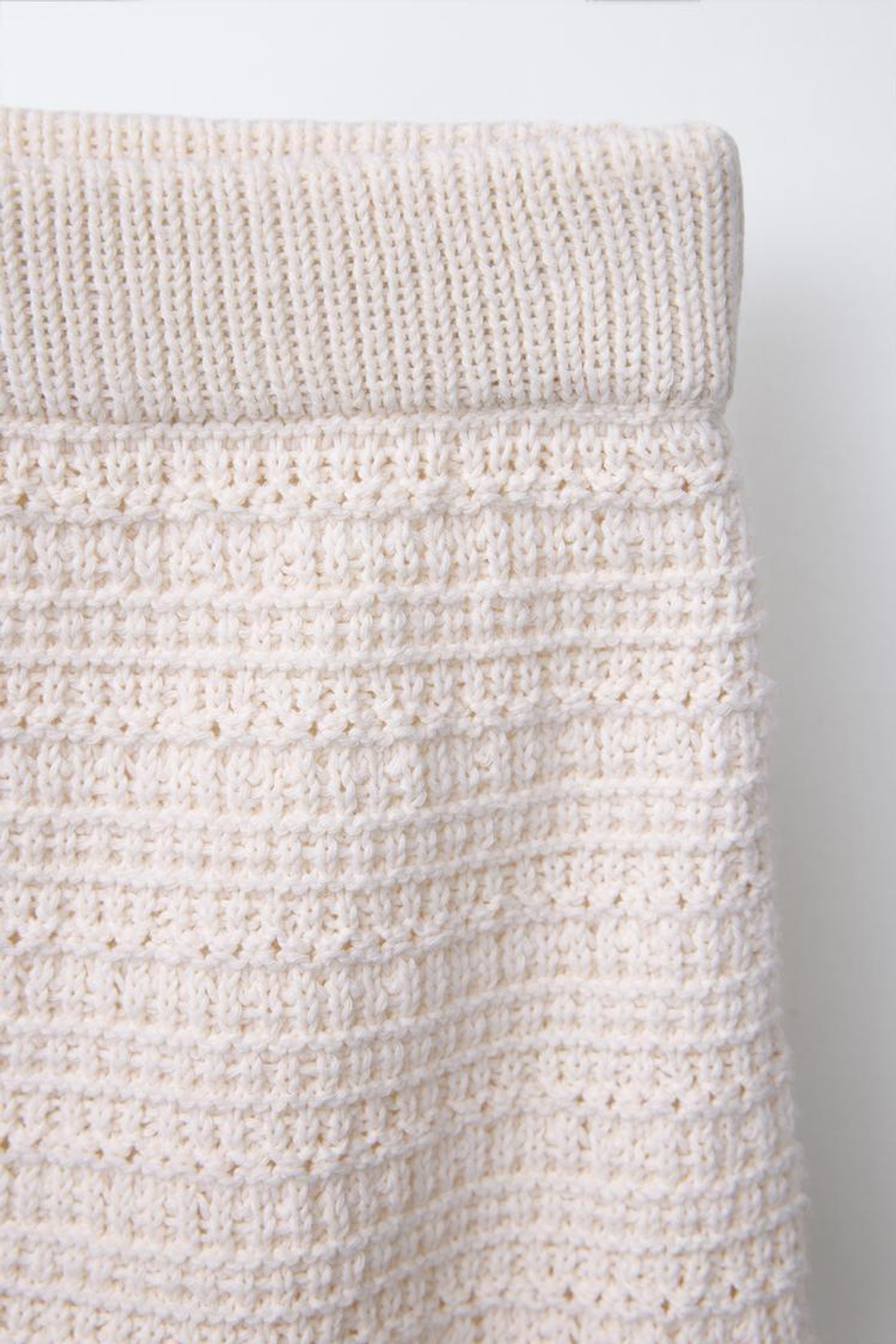 ZARA ВЯЗАНАЯ ЮБКА МИДИ, ЭКРЮ