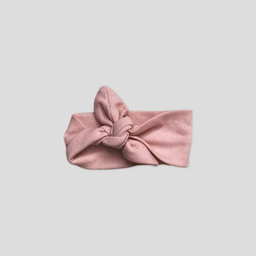 Повязка из мягкого ажурного хлопка в розовом цвете