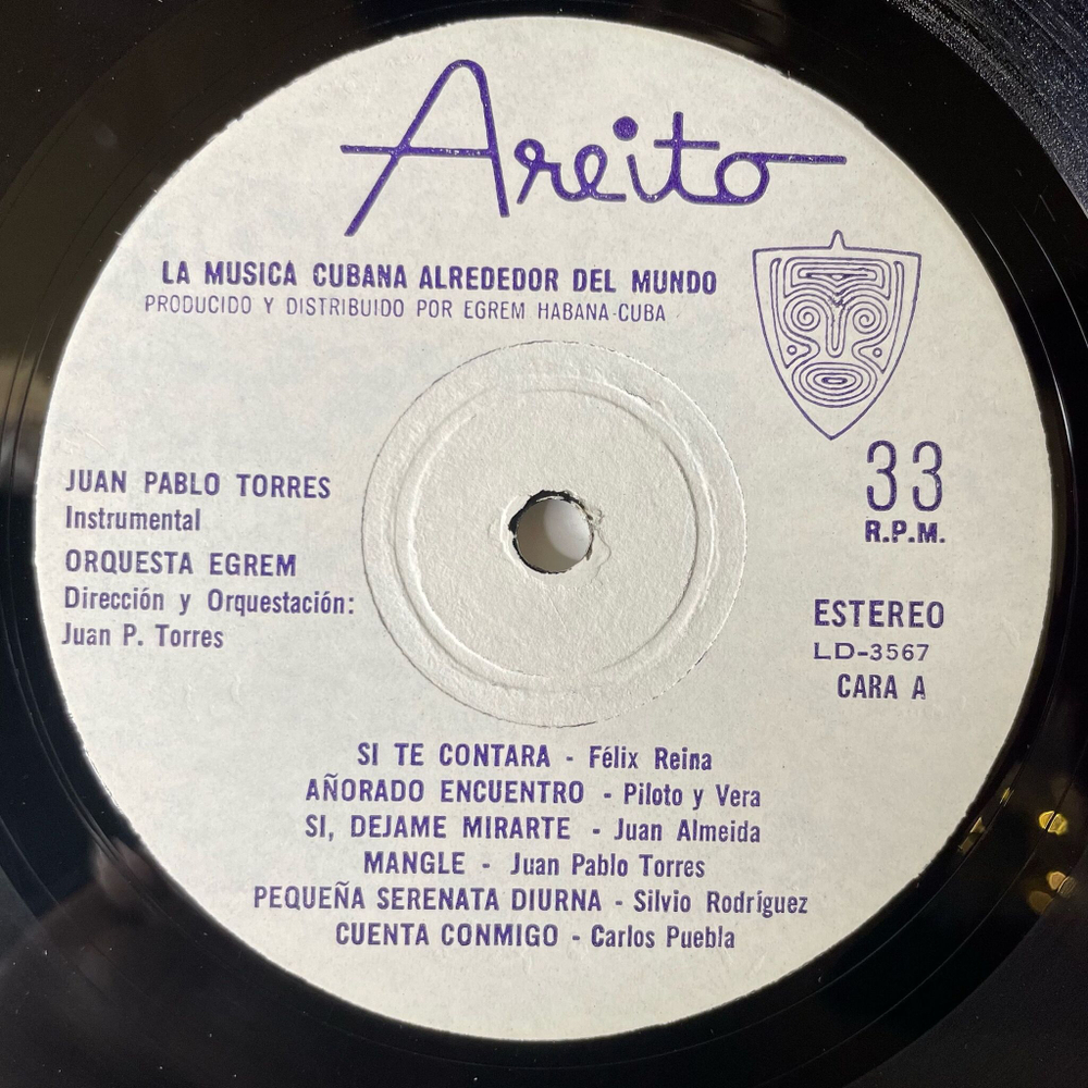 Винтажная виниловая пластинка LP Juan Pablo Torres Mangle Instrumental (Cuba Куба 1976)